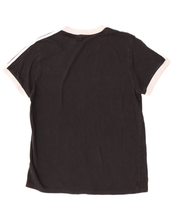 Adidas Damen T-Shirt Top UK 16 Large Schwarz