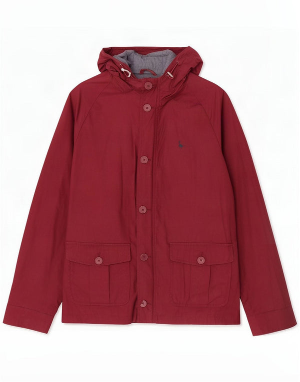 Jack Wills Herren-Anorakjacke mit Kapuze, UK 40, groß, Burgunderrot