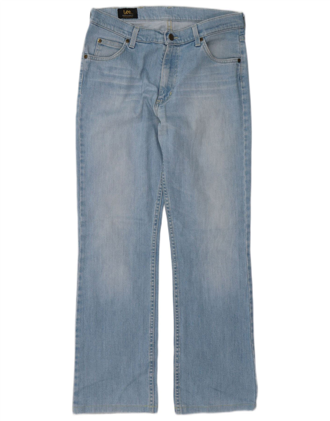 Lee Damen Straight Jeans W33 L30 Blaue Baumwolle