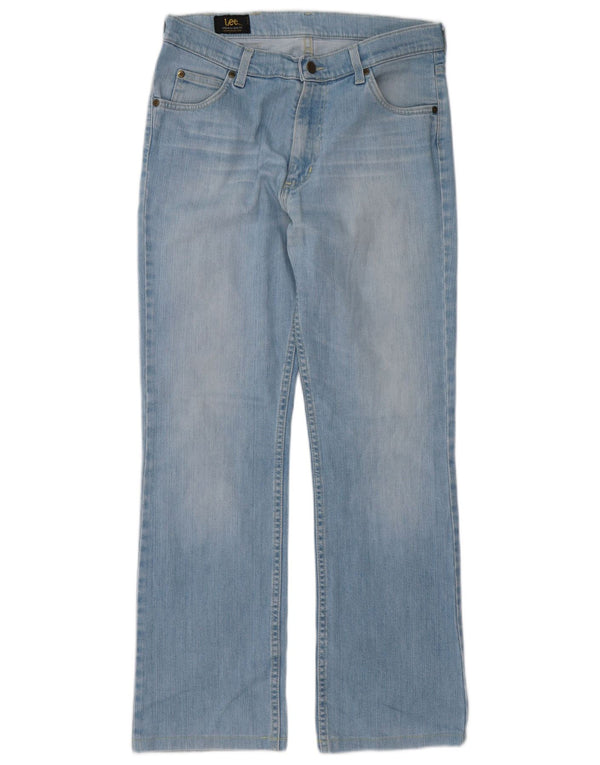 Lee Damen Straight Jeans W33 L30 Blaue Baumwolle
