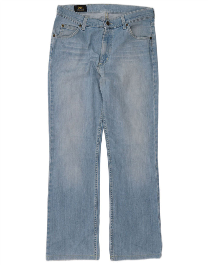 Lee Damen Straight Jeans W33 L30 Blaue Baumwolle