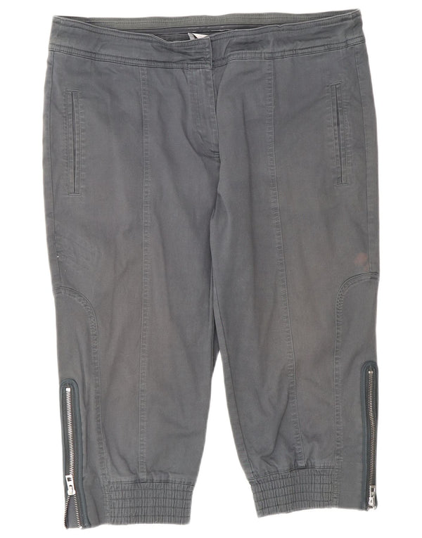Adidas Damen Stella McCartney Bermuda-Shorts EU 42 Large W34 Grau Baumwolle