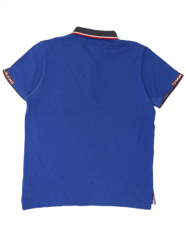 TOMMY HILFIGER Mens Polo Shirt Large Blue Cotton
