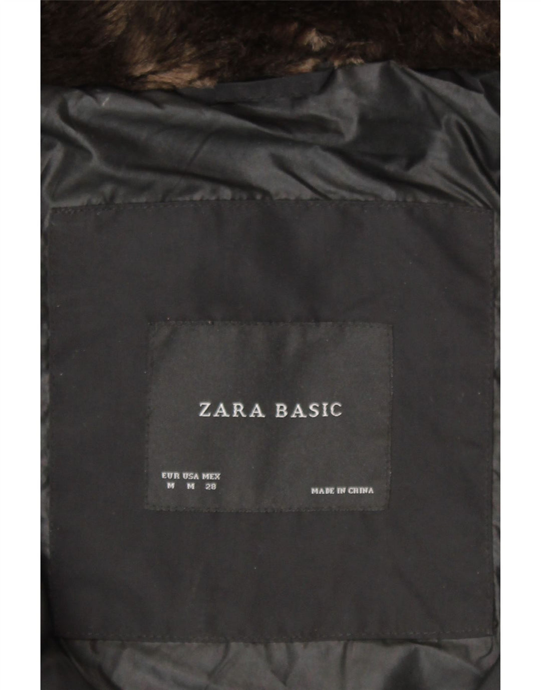 Zara Damen-Kapuzenjacke, wattiert, UK 14, Mittelschwarz, Polyester