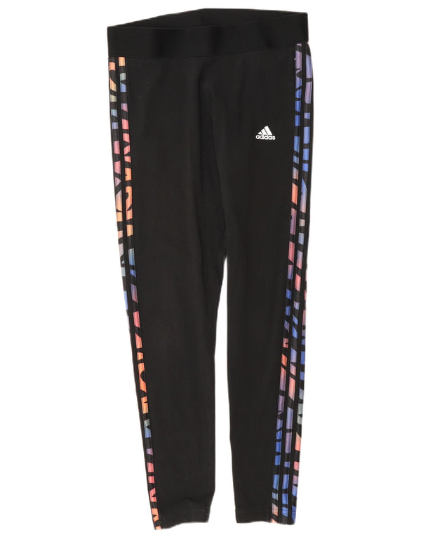 Adidas Damen Graphic Leggings UK 12/14 Mittelschwarze Baumwolle