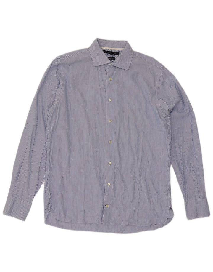 Tommy Hilfiger Herrenhemd aus mittelblauer Nadelstreifen-Baumwolle