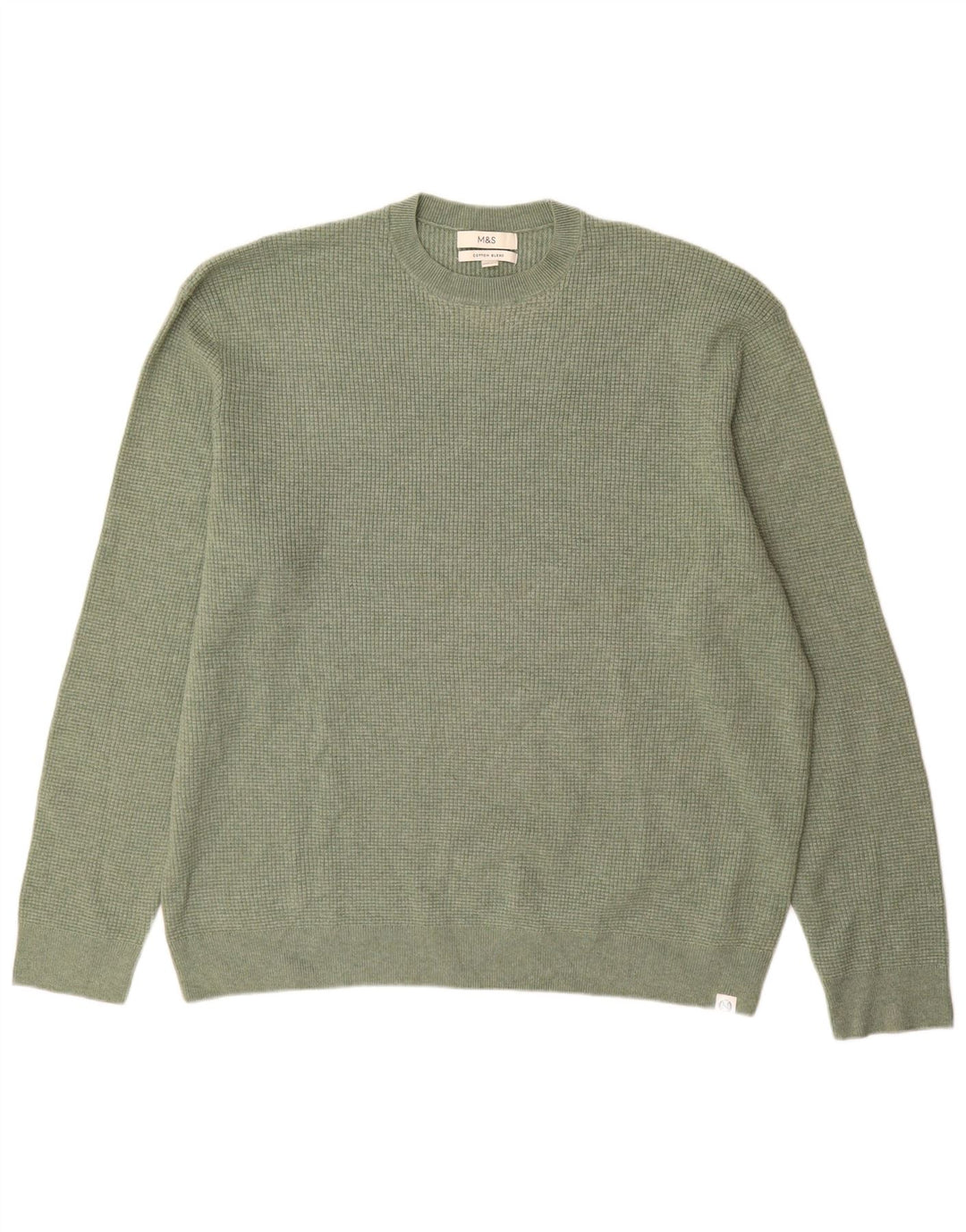 Marks & Spencer Herren-Pullover mit Rundhalsausschnitt, 3XL, grün, Polyester