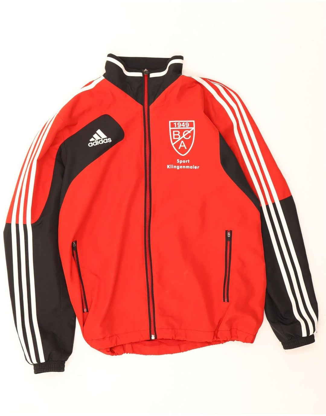 Adidas Herren-Trainingsanzugoberteil mit Grafik, UK 40/42, Mittelrot, Farbblock