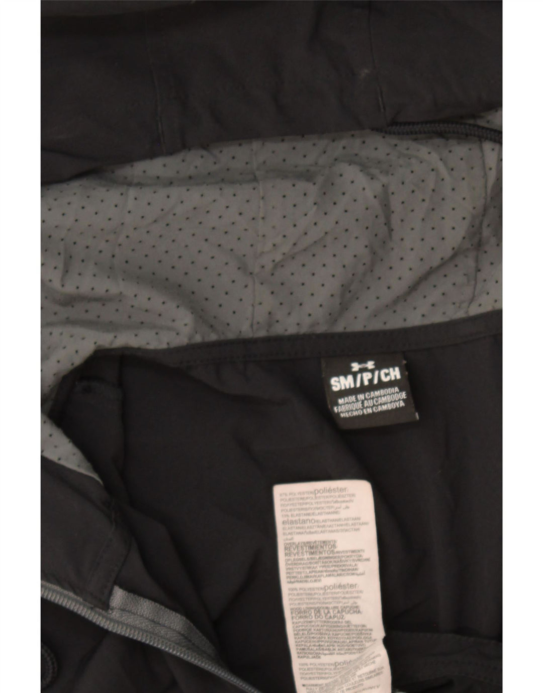 Under Armour Herren-Regenjacke mit Kapuze, UK 36, Größe S, Schwarz, Farbblock