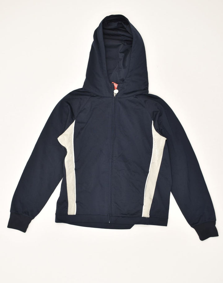 CHAMPION Womens Zip Hoodie Sweater Small Navy Blue Colourblock Polyester | Vintage Champion | Thrift | Second-Hand Champion | Used Clothing | Messina Hembry 