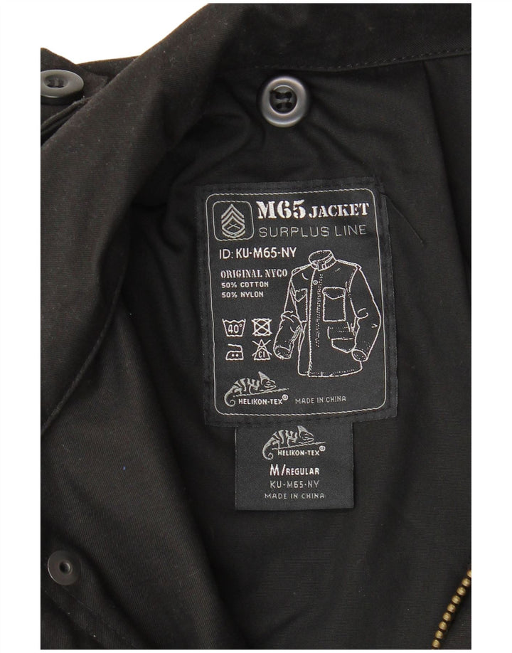 Vintage Herren-Militärjacke mit normaler Passform, UK 38, mittlere schwarze Baumwolle