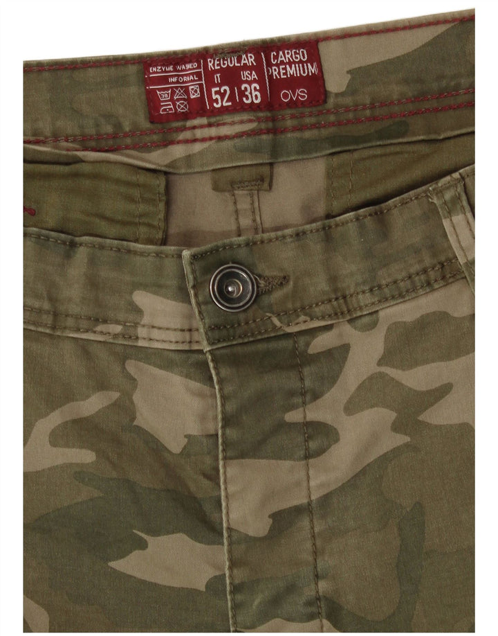 OVS Herren Cargo-Shorts W36, groß, Khaki, Camouflage, Baumwolle, Armee