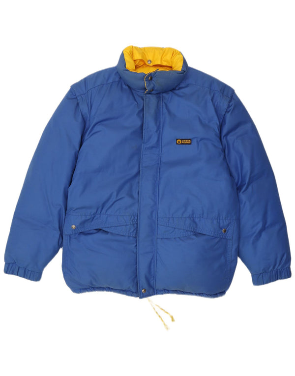 Ciesse Piumini wattierte Herrenjacke mit Kapuze, UK 42, XL, Blau, Farbblock