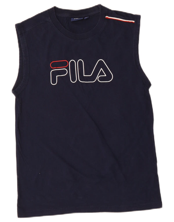 FILA Damen Grafik-Trägershirt UK 18 XL Marineblau Baumwolle
