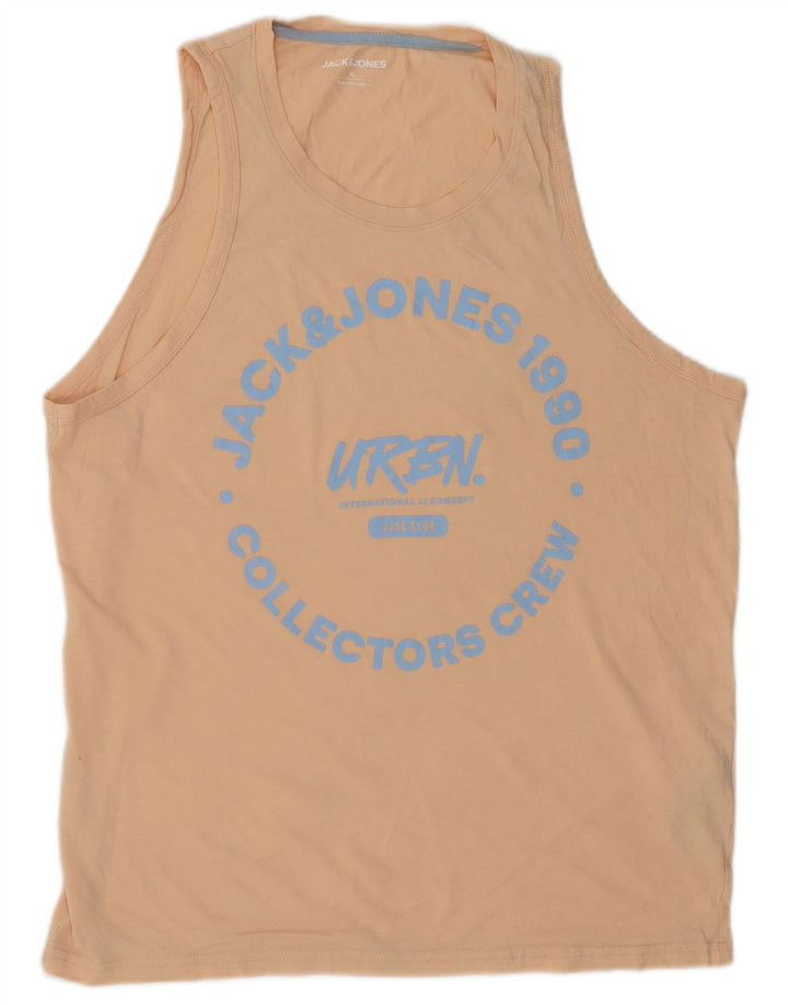 Jack & Jones Herren Grafikweste Top XL Beige Baumwolle