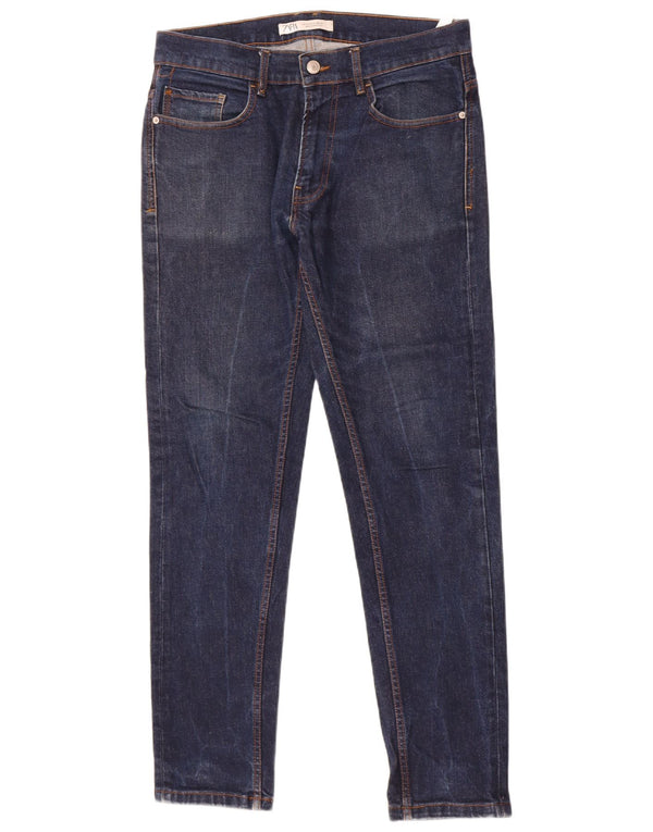 Zara Herren Slim Jeans EU 42 Large W32 L31 Marineblau Baumwolle
