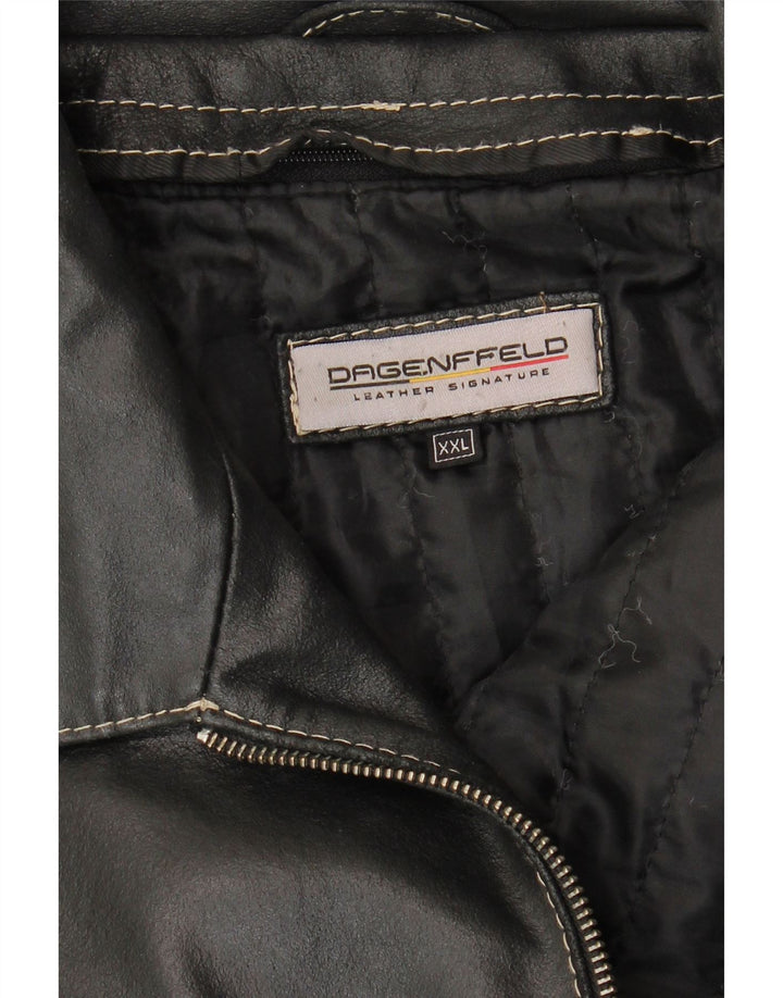 Vintage Herren Lederjacke UK 44 2XL Schwarzes Leder