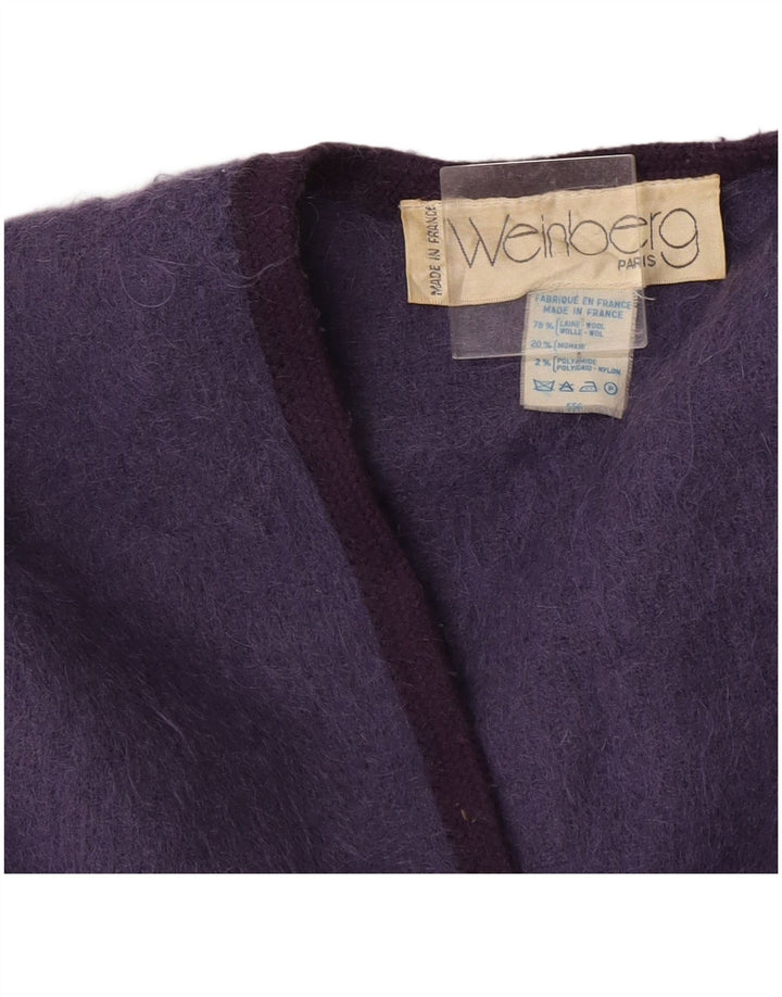 Weinberg Offener Poncho-Mantel für Damen UK 16 Large Lila Wolle