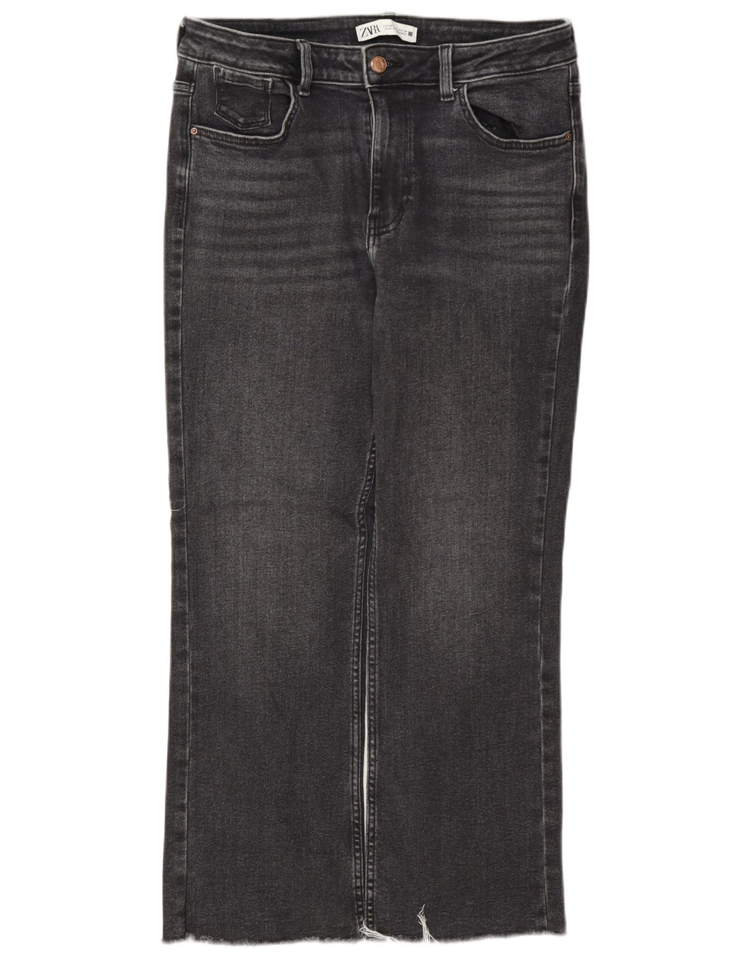 Zara Damen-Cropped-Jeans EU 40 Medium W30 L26 Grau