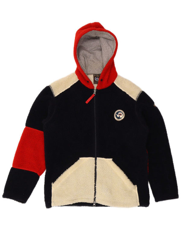 Napapijri Herren-Fleecejacke mit Kapuze, UK 34, XS, Schwarz, Colourblock-Polyester