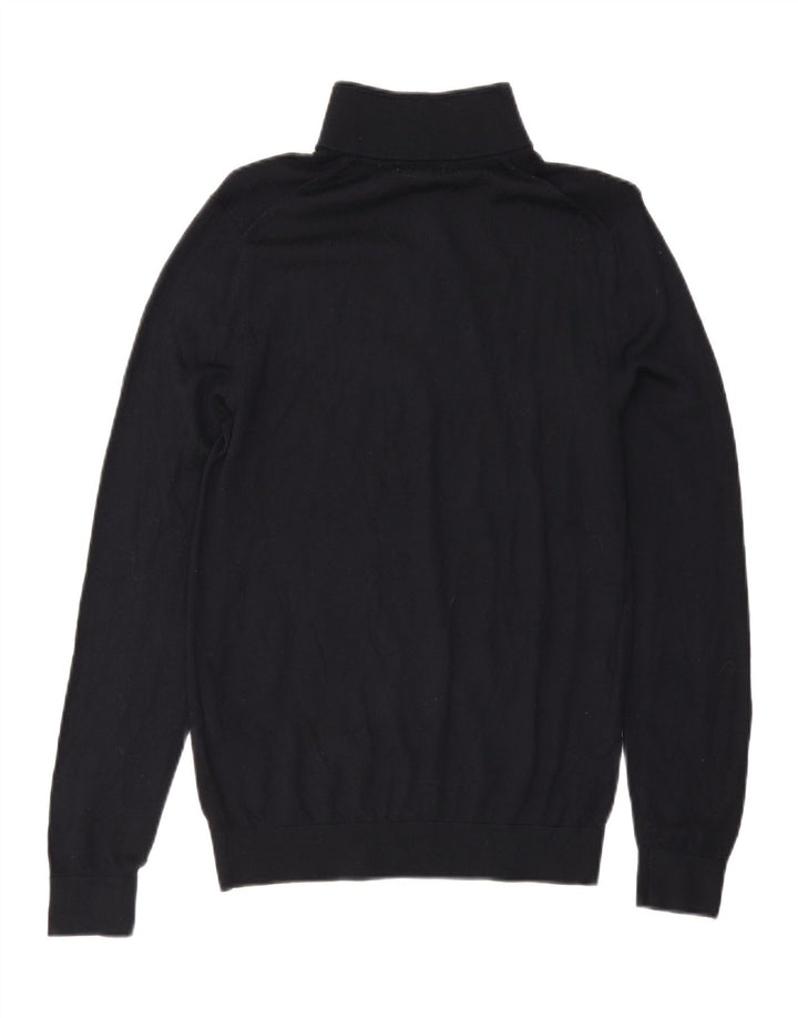 Reiss Herren-Pullover mit Reißverschluss am Hals, mittelschwarze Wolle