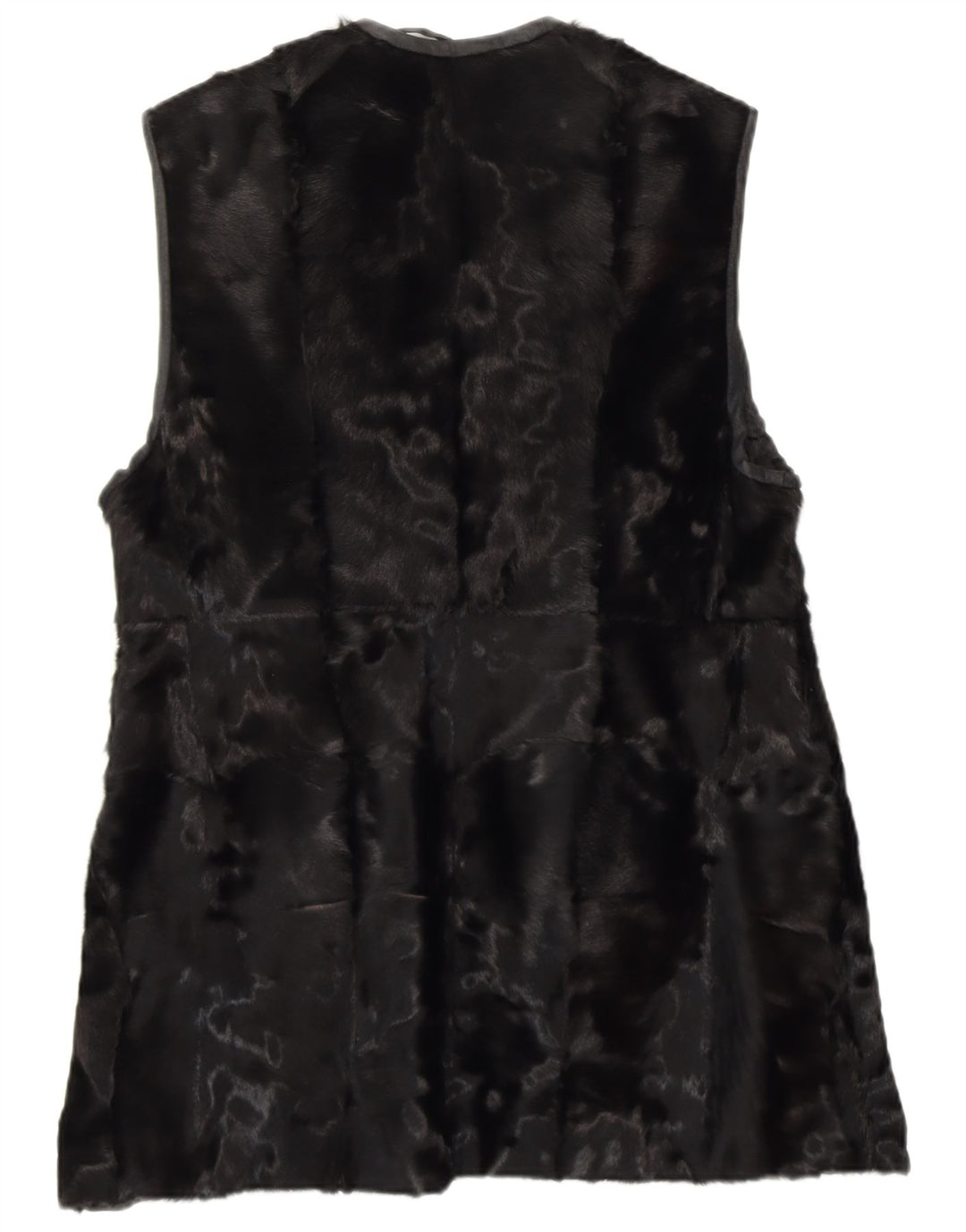 Vintage Damen Pelzweste UK 14 Medium Schwarz