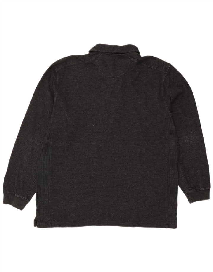 IZOD Herren-Langarm-Poloshirt XL, schwarze Baumwolle