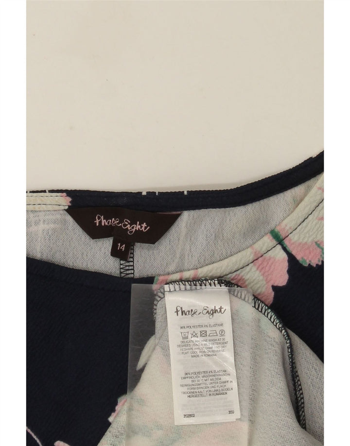 Phase Eight Damen-Etuikleid, Gr. 44, Marineblau, Blumenmuster, Polyester