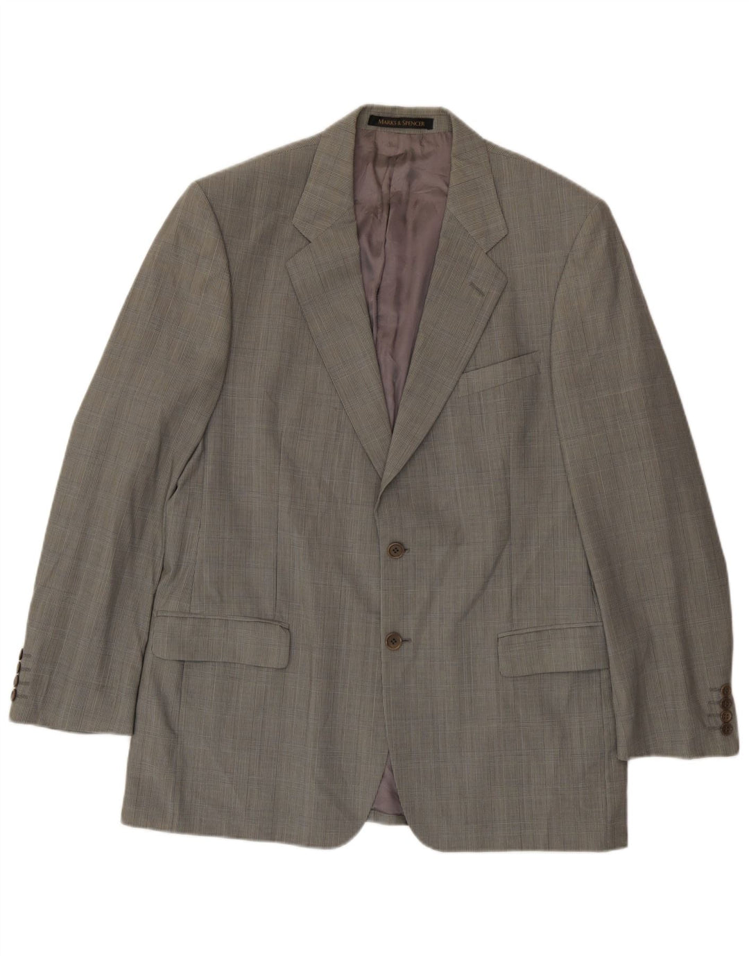 Marks & Spencer Herren-Blazer mit 2 Knöpfen, Gr. 42, Grün, Hahnentrittmuster