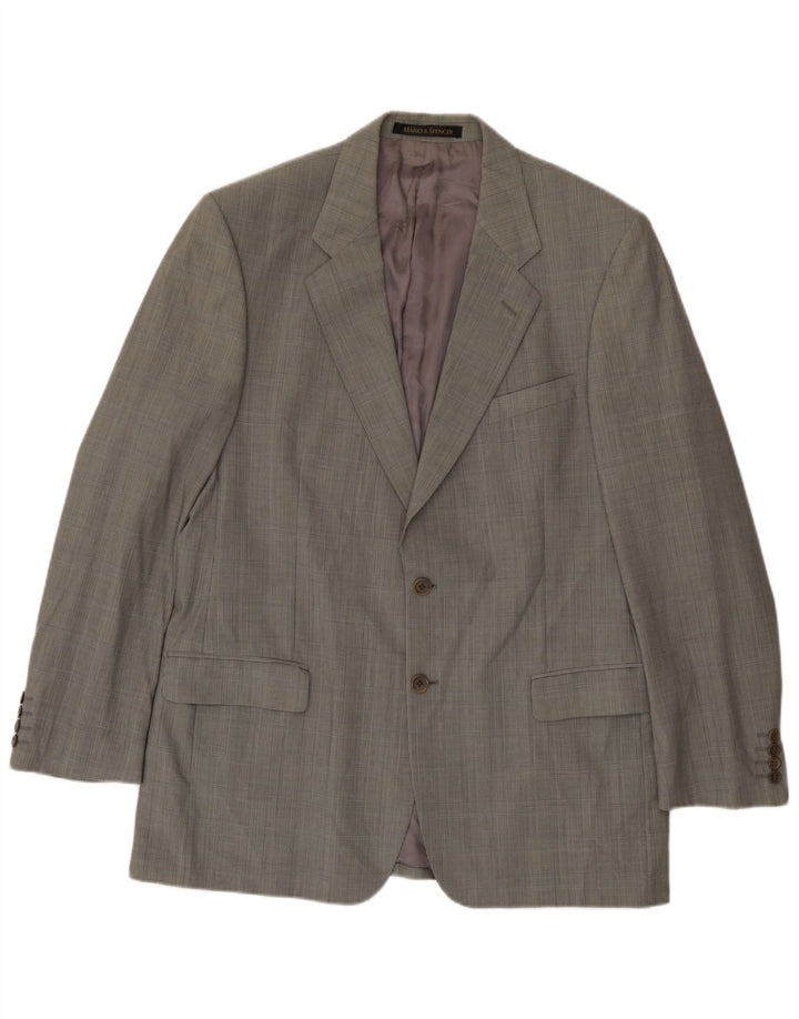 Marks & Spencer Herren-Blazer mit 2 Knöpfen, Gr. 42, Grün, Hahnentrittmuster