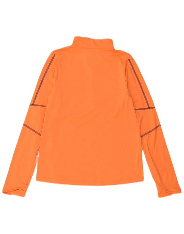 Under Armour Mens Zip Neck Pullover Tracksuit Top Small Orange Polyester