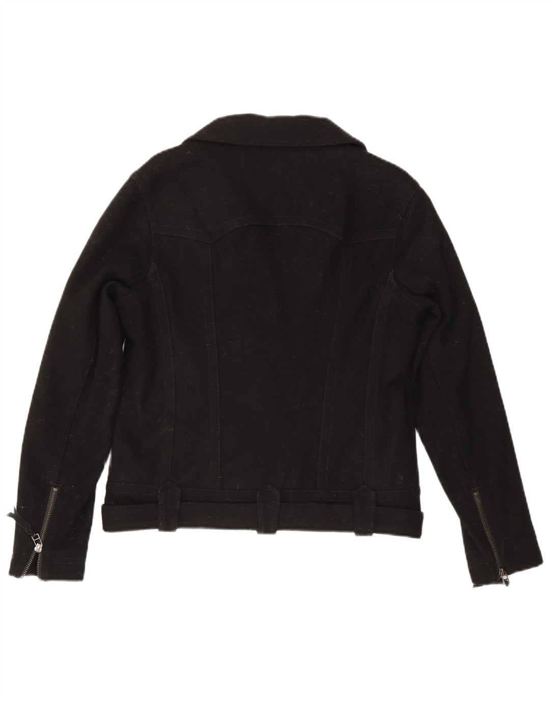 Levi's Damen Bikerjacke UK 14 Mittelschwarze Wolle