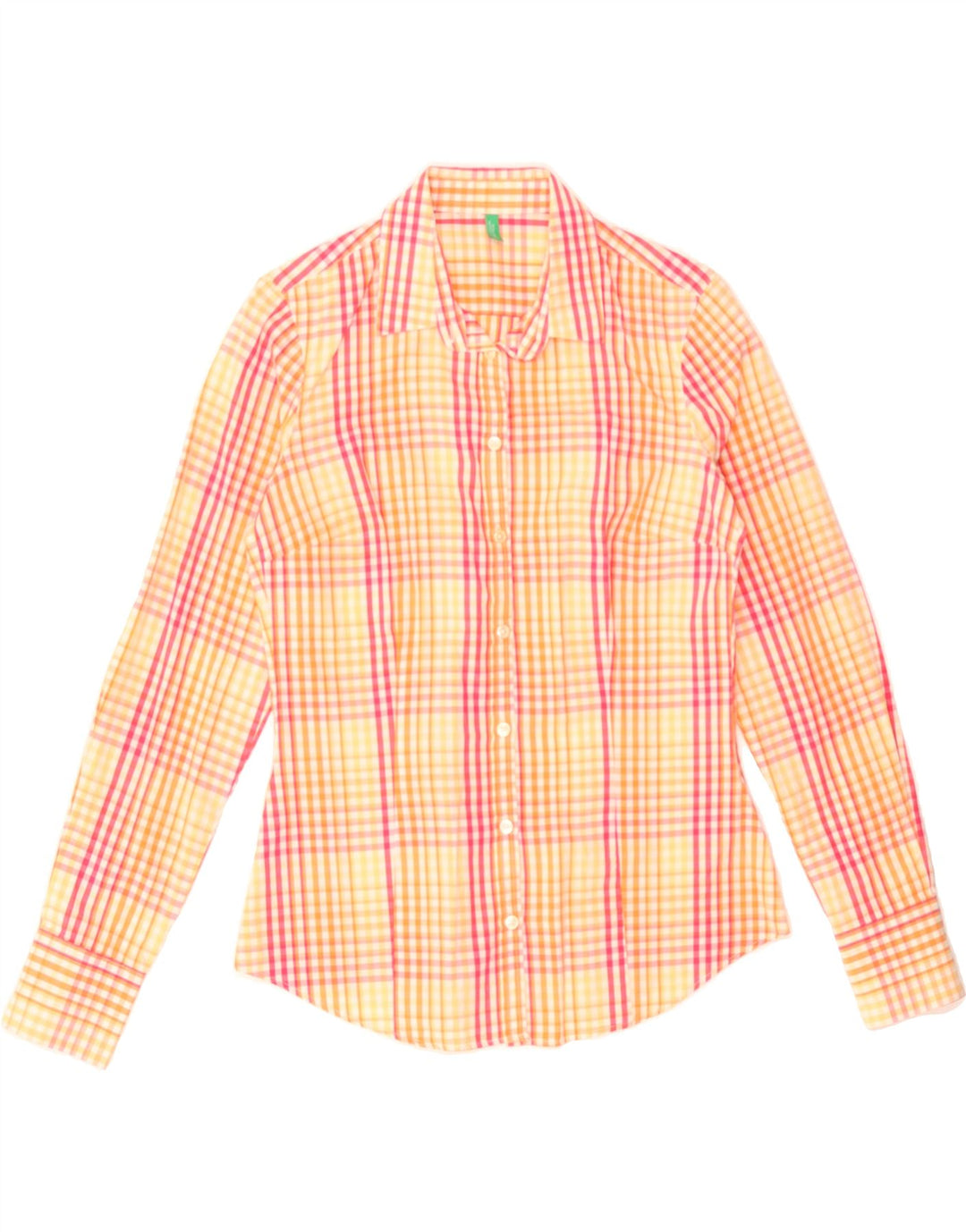 BENETTON Womens Shirt UK 12 Medium Red Check Vintage Benetton and Second-Hand Benetton from Messina Hembry 