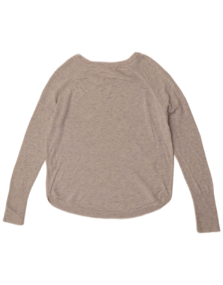 White Label Damen-Pullover mit U-Boot-Ausschnitt, Gr. 10, Größe S, Grau meliert