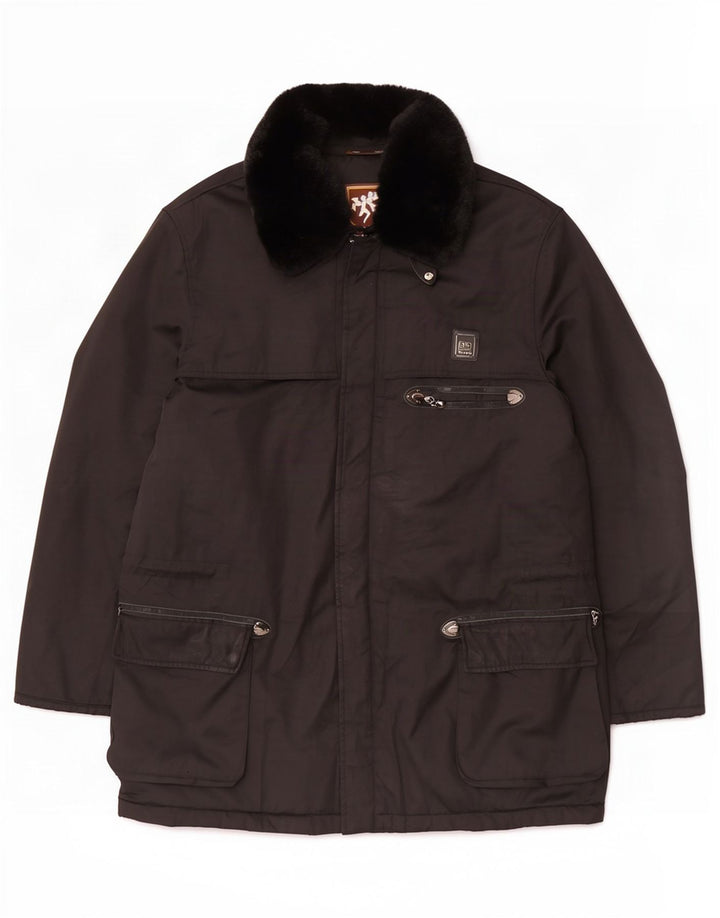 Piero Guidi Herren-Utility-Jacke UK 44 2XL Schwarz Baumwolle