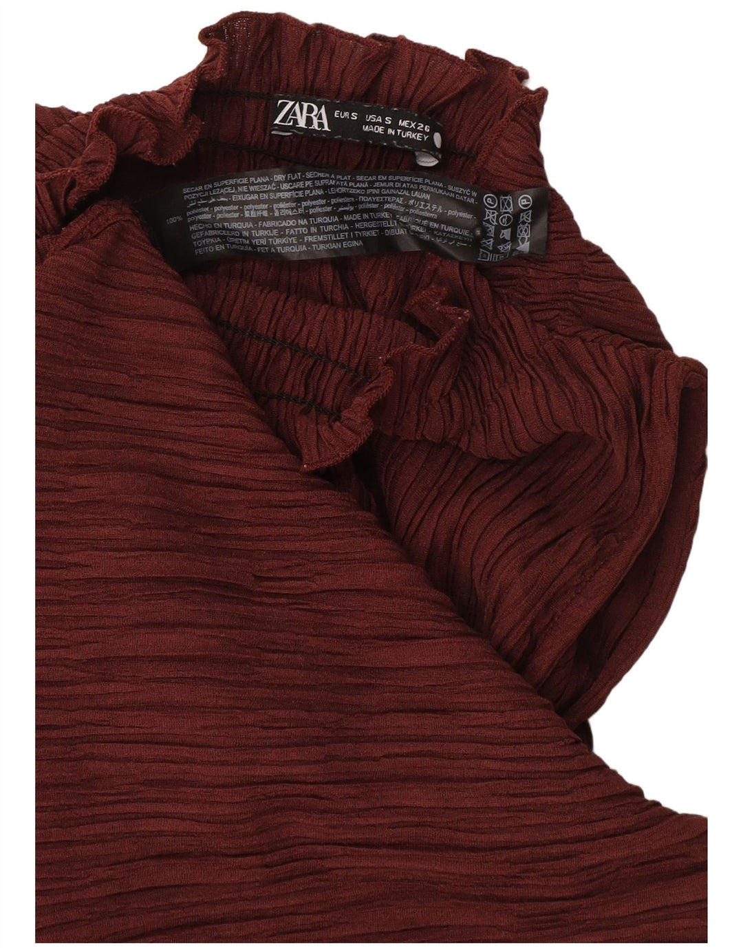 Zara Damen Neckholder Top UK 10 Small Burgund Polyester
