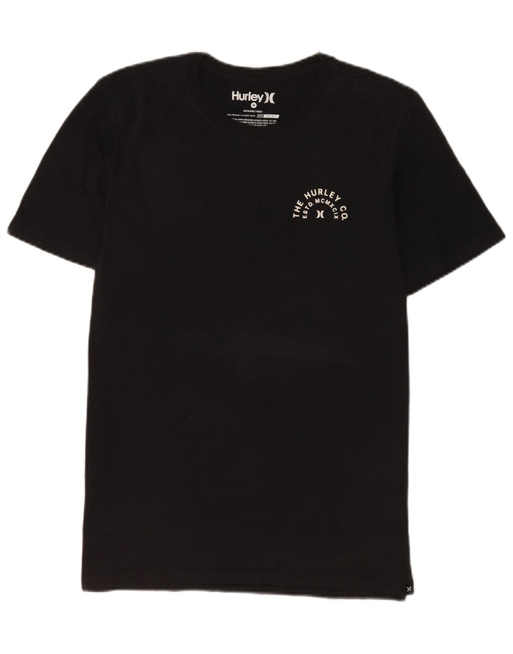 Hurley Herren Grafik-T-Shirt-Oberteil aus mittelschwarzer Baumwolle