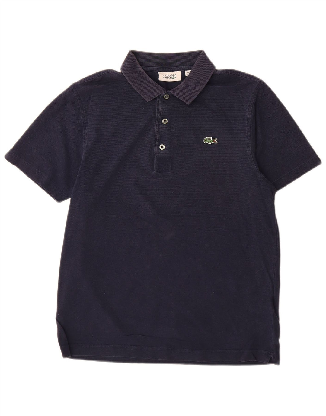 LACOSTE Herren-Poloshirt, Größe 4, mittelgroß, marineblau, Nadelstreifen-Baumwolle