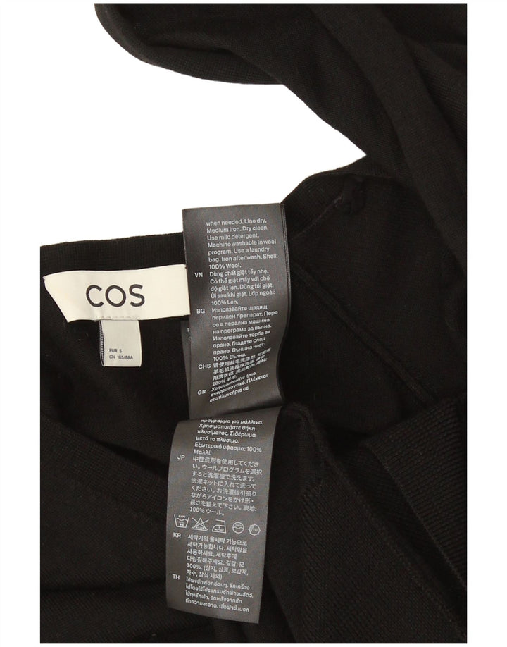Cos Damen-Pullover in Übergröße mit V-Ausschnitt, Gr. 10, Größe S, schwarze Wolle