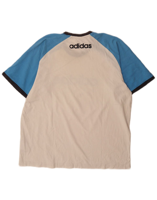 Adidas Herren Grafik T-Shirt Top XL Weiß Colourblock Baumwolle