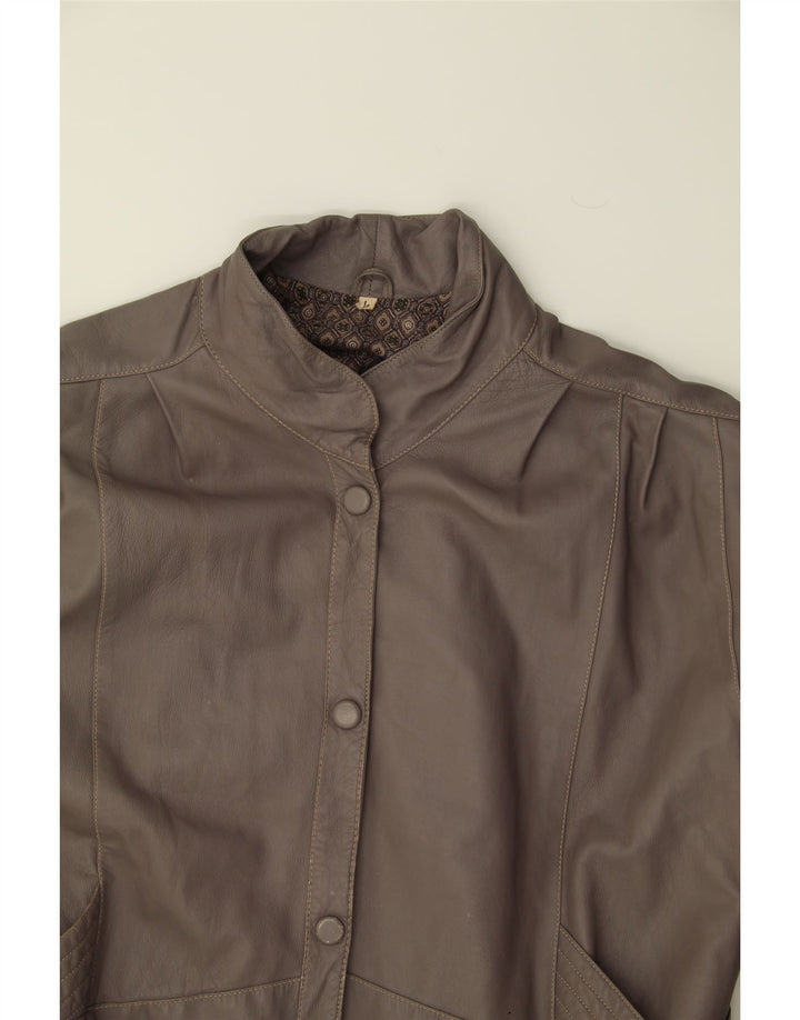 VINTAGE Womens Oversized Leather Jacket UK 16 Large Brown Leather Vintage Vintage and Second-Hand Vintage from Messina Hembry 