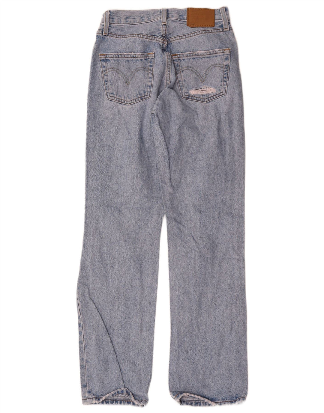 Levi's Damen 501 Distressed Straight Jeans W23 L30 Blaue Baumwolle