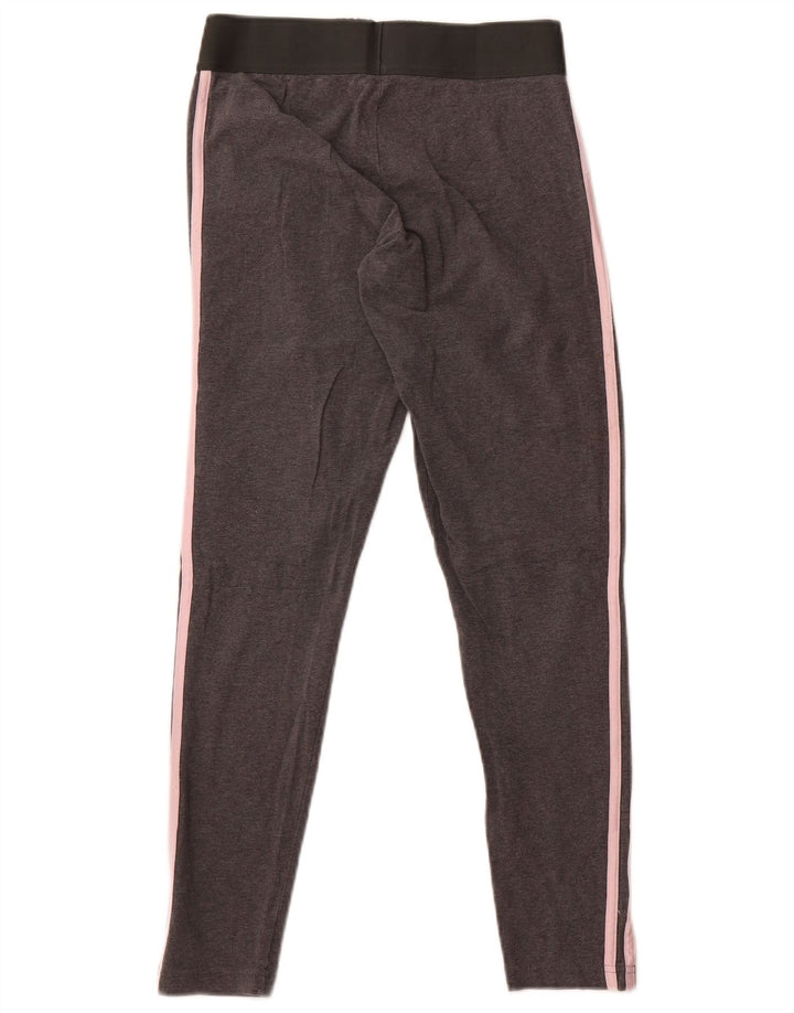 Adidas Damen Leggings UK 12 Mittelgraue Baumwolle
