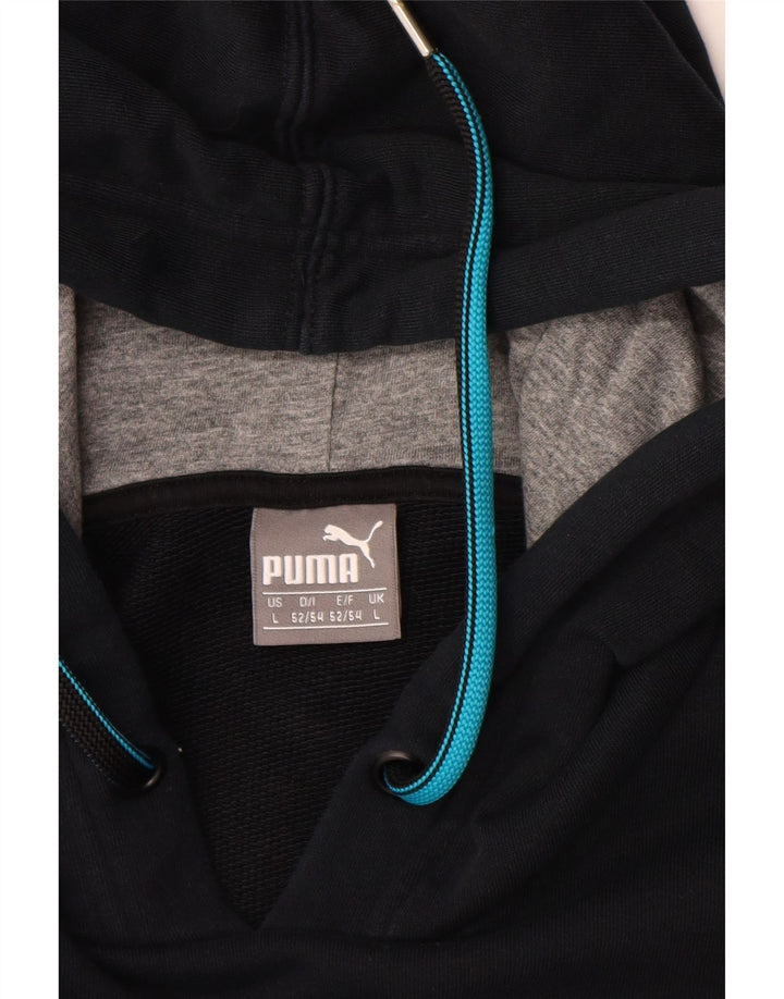 PUMA Herren Graphic Hoodie Pullover Large Schwarz Colourblock Baumwolle