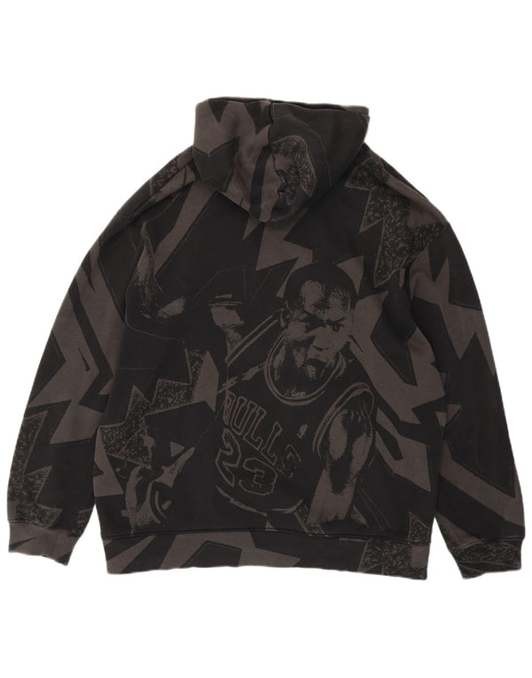 Jordan Mens Graphic Hoodie Jumper Large Grey Geometric Cotton