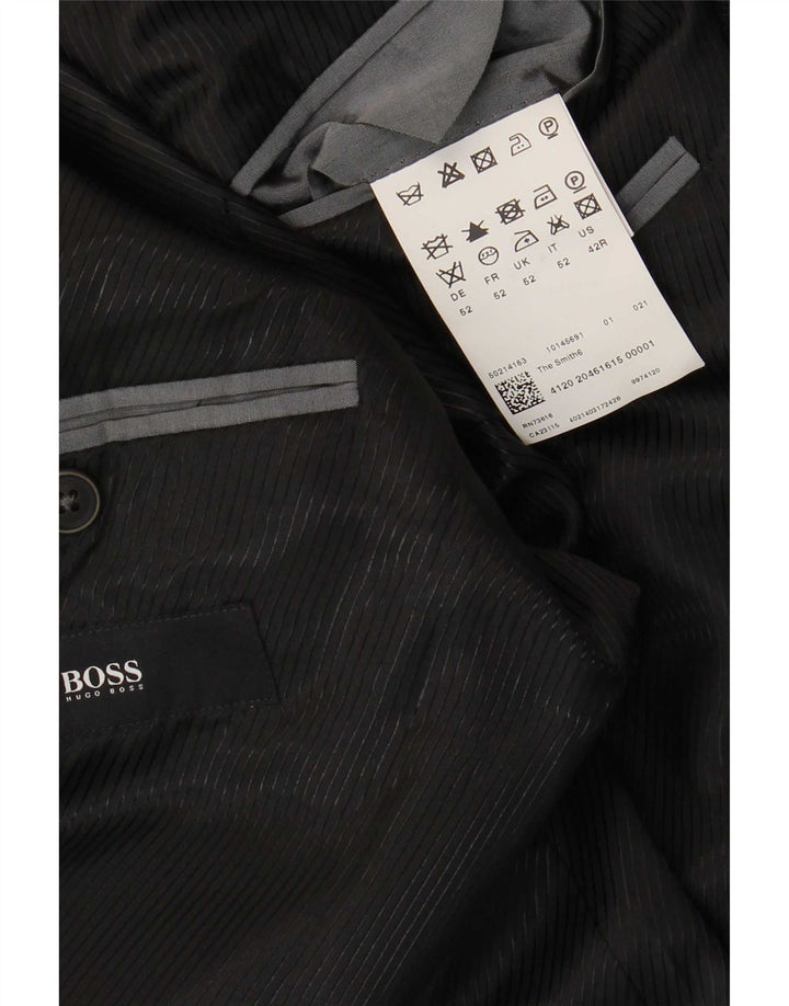 Hugo Boss Herren-Blazer mit 2 Knöpfen, EU 52, XL, graue Schurwolle