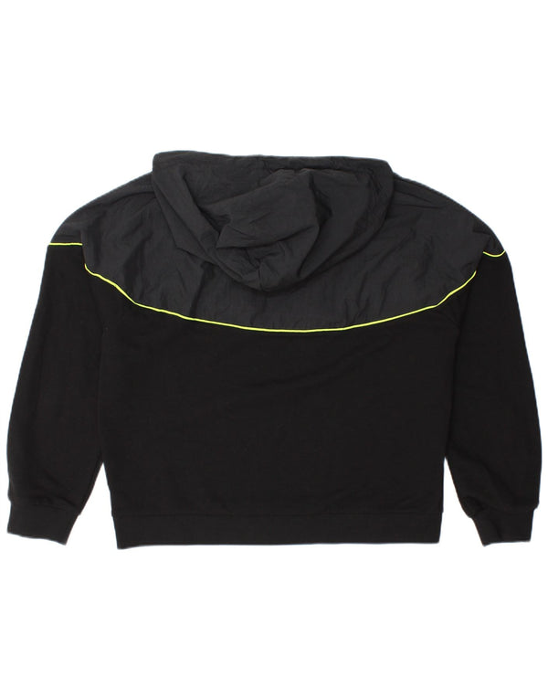 Puma Damen Kapuzenpullover UK 16 Große schwarze Colourblock-Baumwolle