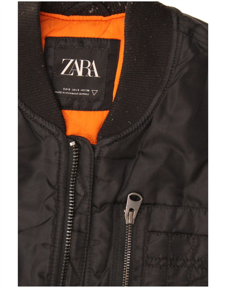 Zara Herren Utility Gilet UK 36 Small Schwarz Nylon
