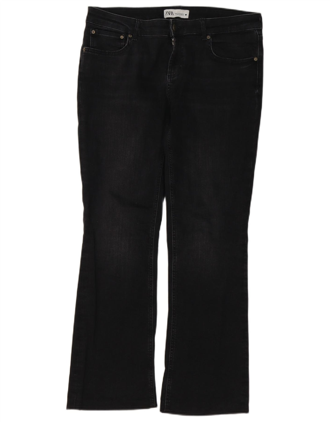 Zara Damen Bootcut Jeans EU 42 Large W32 L29 Schwarz