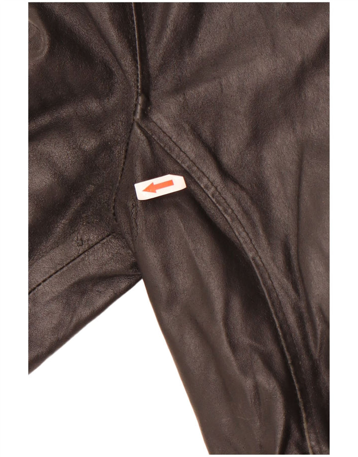 Bayside Damen Ledermantel UK 12 Mittelschwarzes Leder